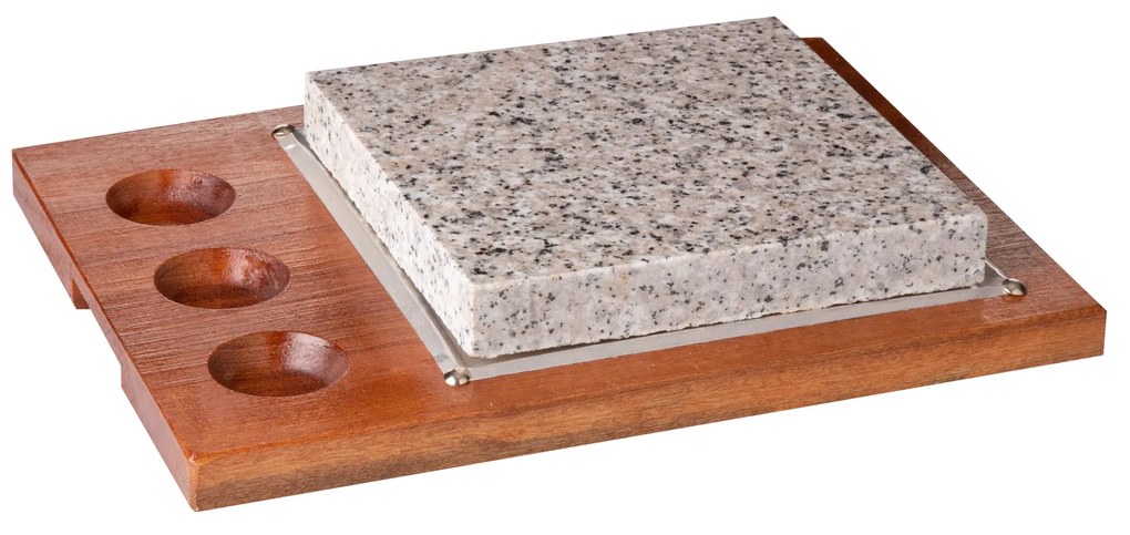 Tabua Com 3 Cavidades+Pedra 21X21cm