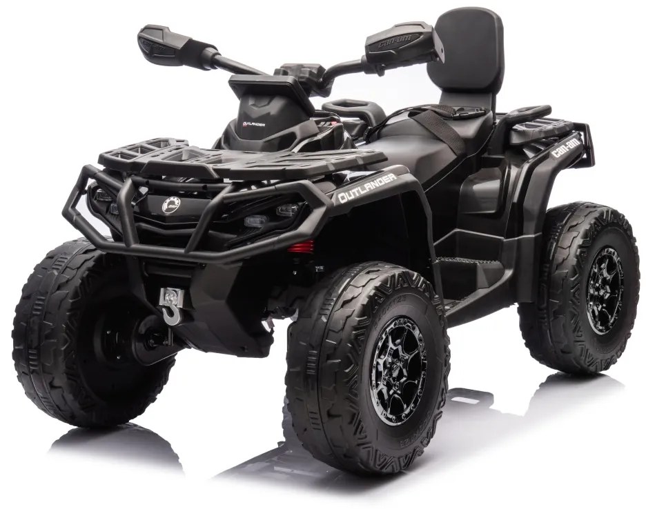 Moto 4 elétrica para crianças 12V Can Am Outlander 4x4 com controlo remoto, rodas Espuma EVA, assento couro Carga até 50Kg Preta