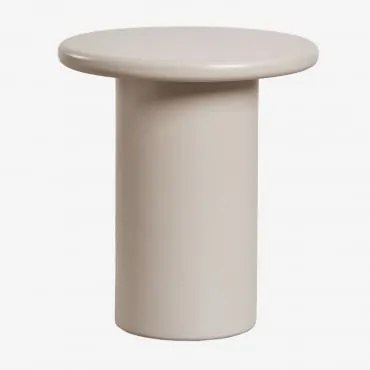 Mesa Auxiliar Redonda Ø45 Cm Em Mdf Rodeo Tapioca Bege - Sklum