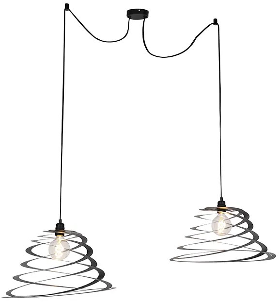 Candeeiro de suspensão design 2 luzes com abajur em espiral 50 cm - Scroll Design,Moderno