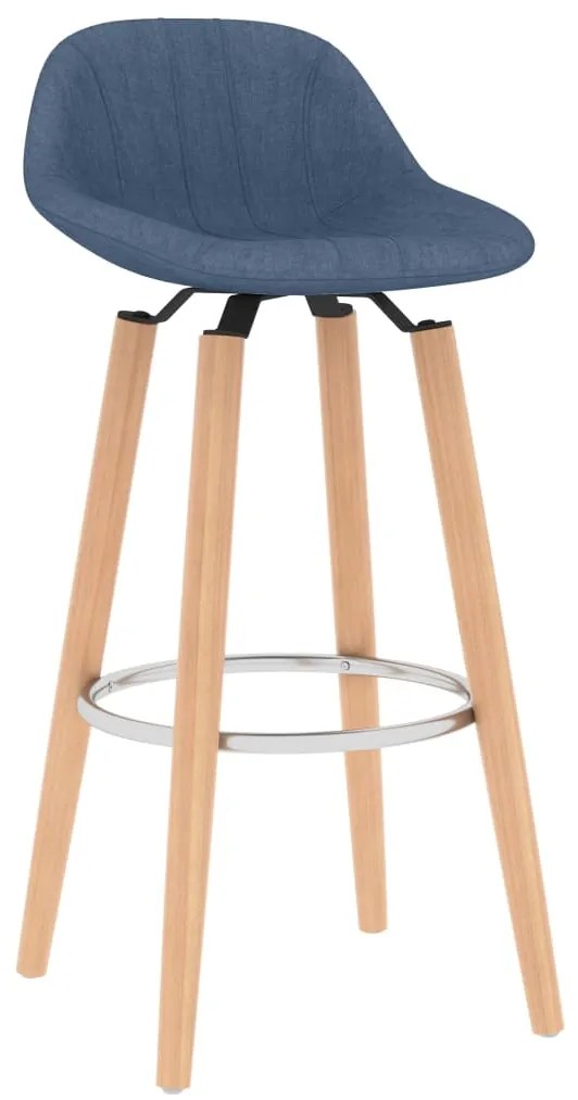 Bancos de bar 2 pcs tecido azul