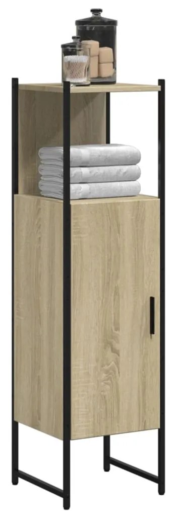vidaXL Armário WC 33x33x120,5 cm derivados de madeira carvalho sonoma