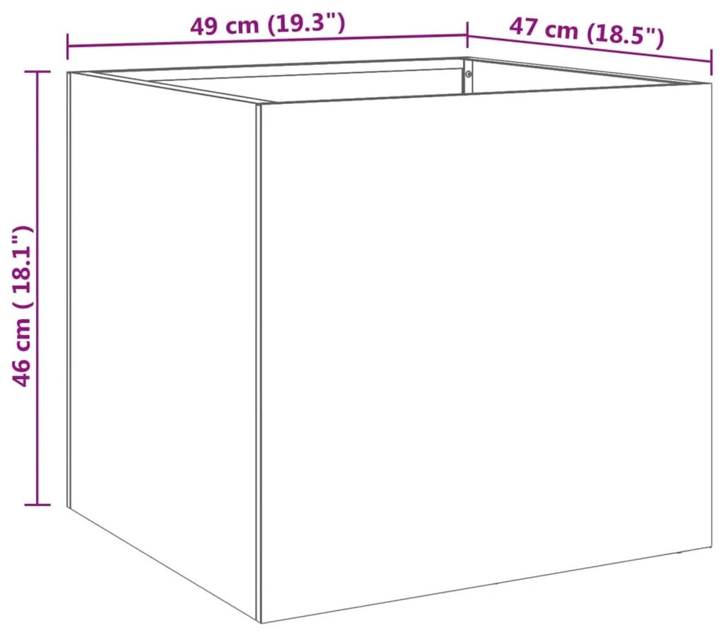 Vasos/floreiras 2 pcs 49x47x46 cm aço inoxidável prateado