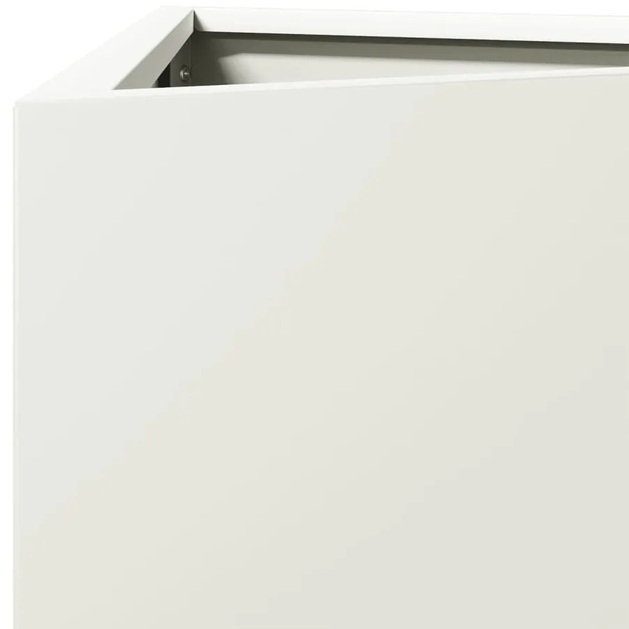 Vaso/floreira de jardim triangular 2 pcs 50x43x75 cm aço branco