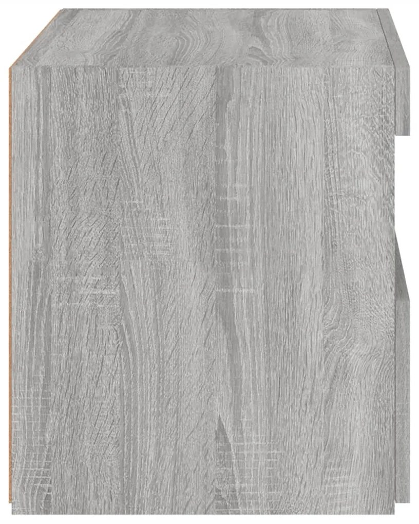 Mesa de cabeceira com luzes LED 50x40x45 cm cinzento-sonoma