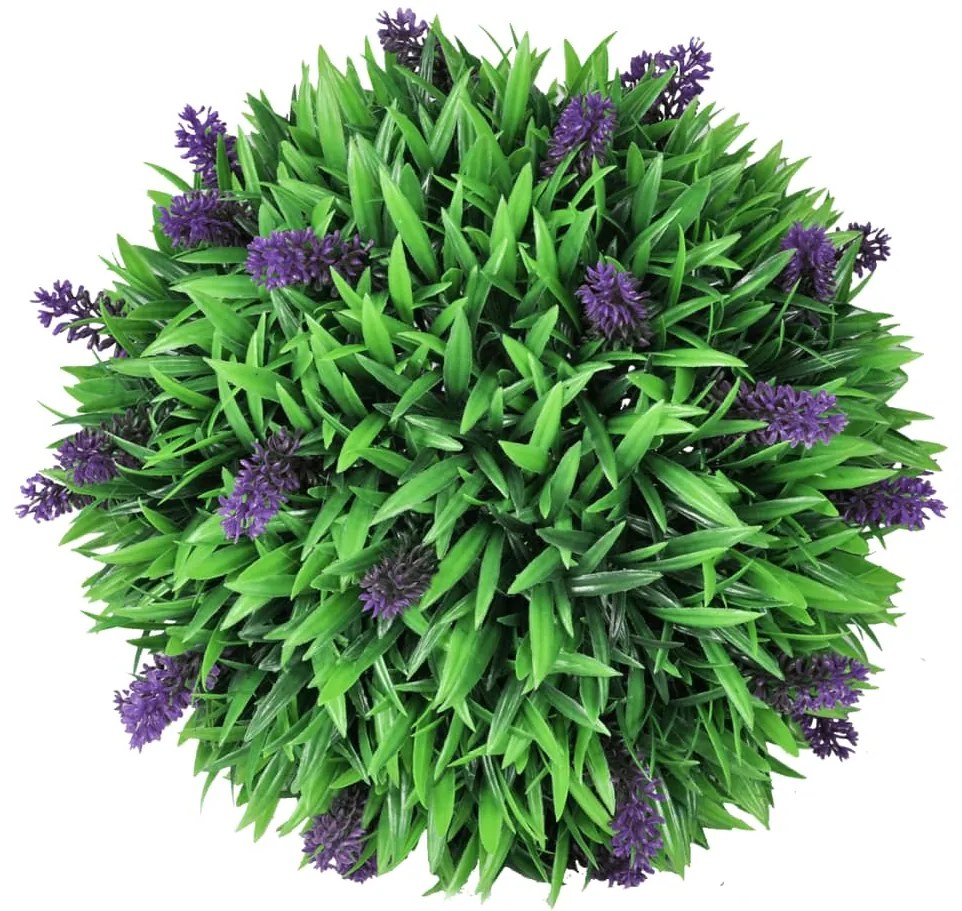 Conjunto de 2 bolas de buxo artificiais com lavanda 30 cm