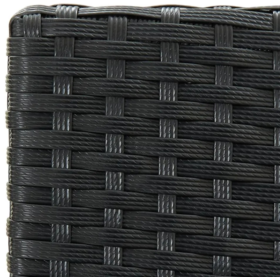 Bancos de bar com almofadões para jardim 4 pcs vime PE preto