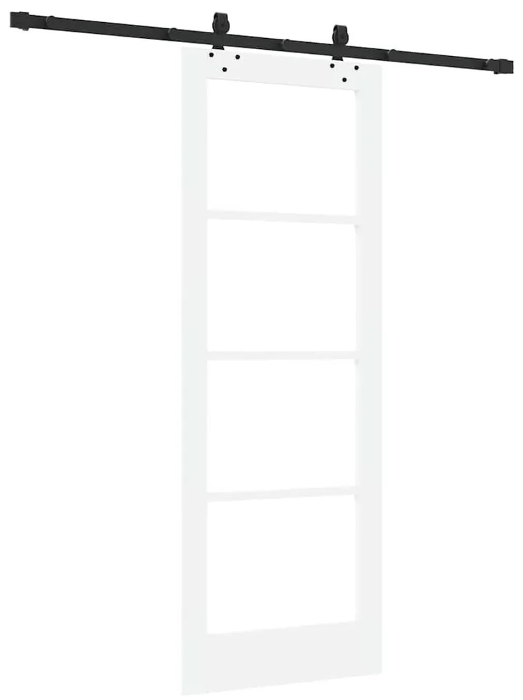 Conjunto de Porta Deslizante Conjunto de 2 Branco e Preto