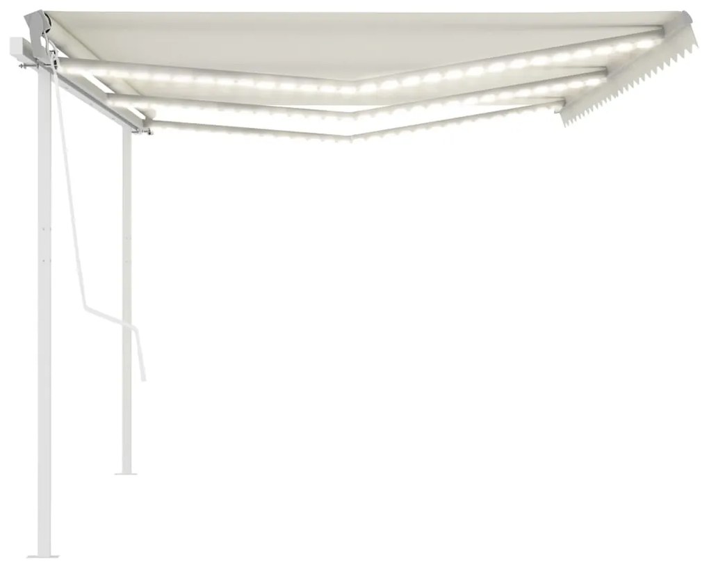 Toldo automático com LED e sensor de vento 6x3 m cor creme