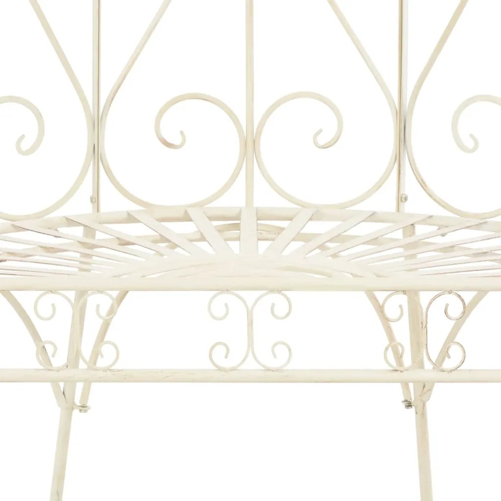 Banco de jardim 95 cm ferro antigo branco