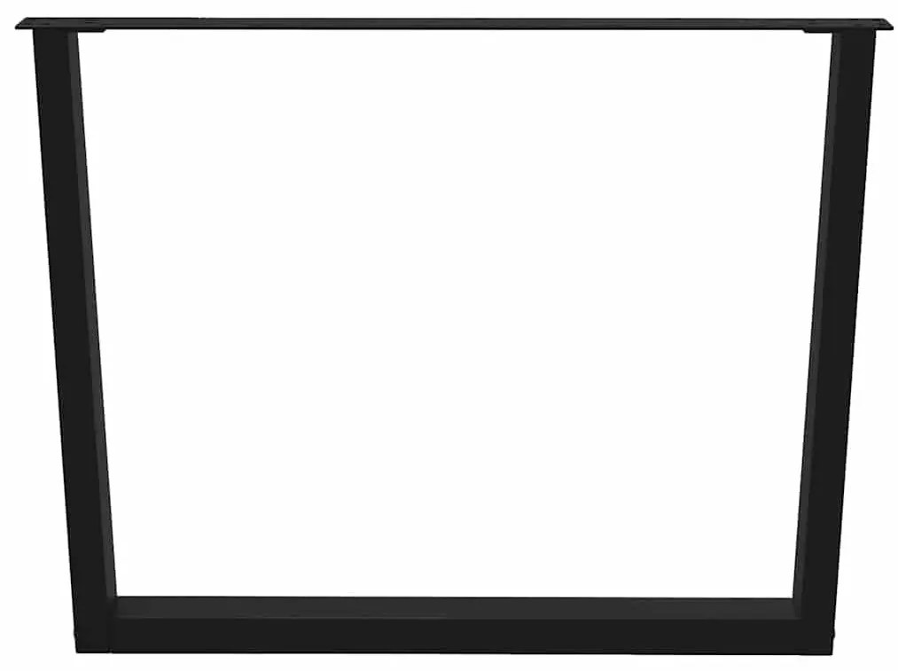 Pernas para mesa de jantar em V, 2 peças, pretas, 100x(72-73,3) cm, aç