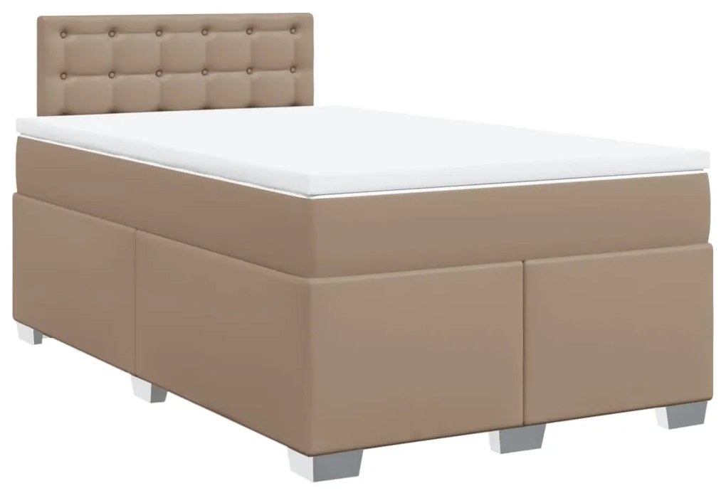 Cama com Molas/Colchão e Luzes Led - 120x200 cm - Couro Artificial Cap