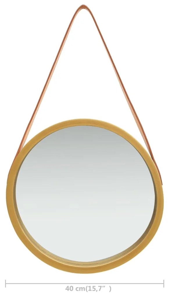 Espelho de parede com alça 40 cm dourado