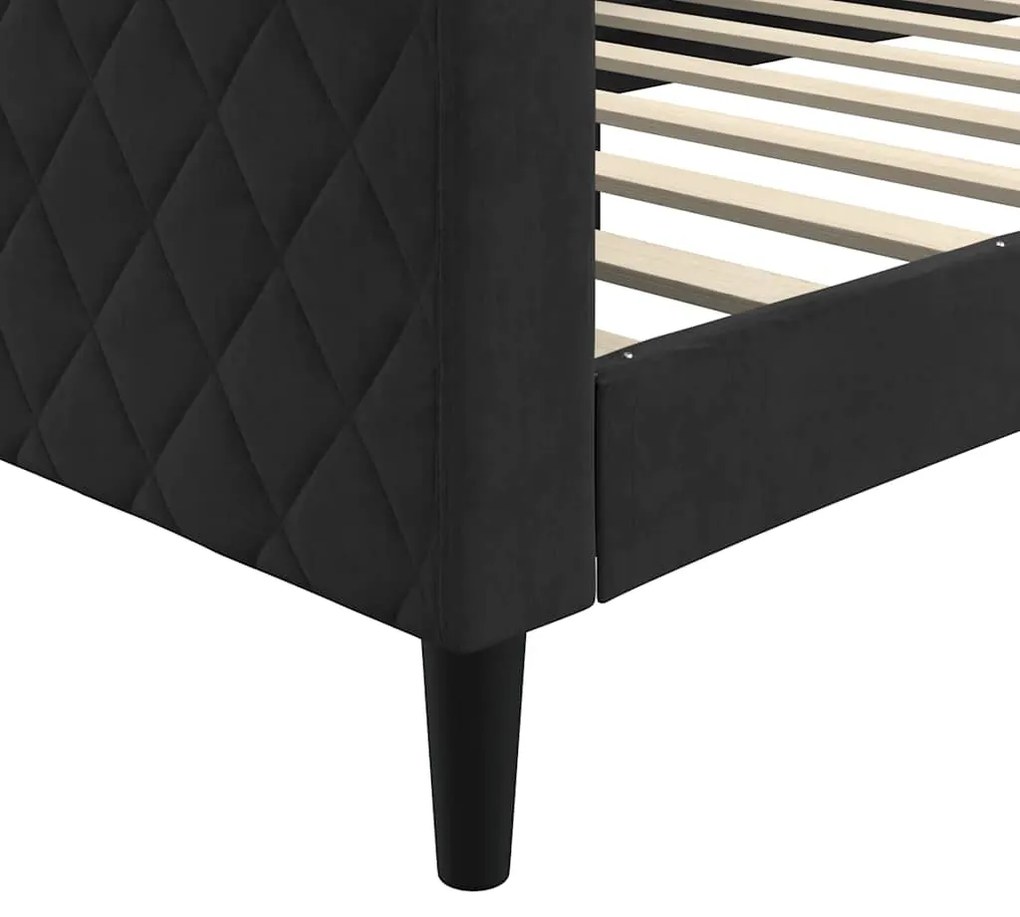 Sofá-cama 90x190 cm veludo preto