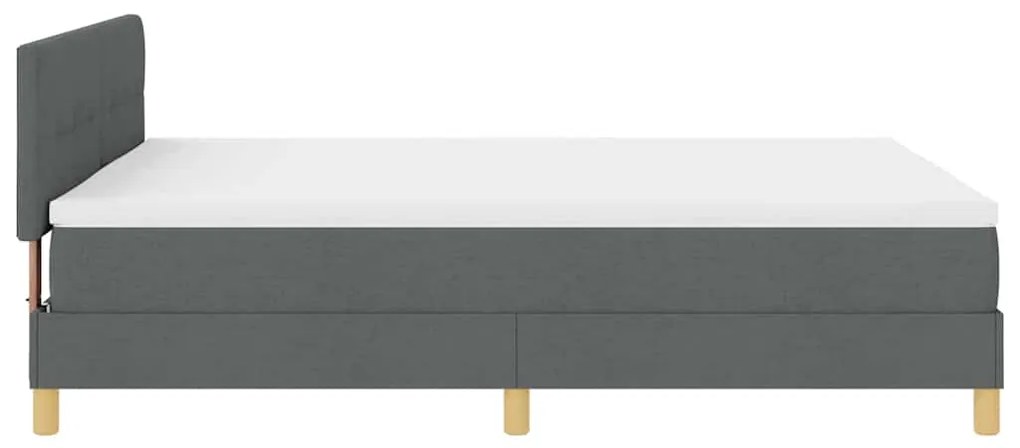 Cama Box com Colchão e LED Cinza Escuro 140x190 cm Tecido