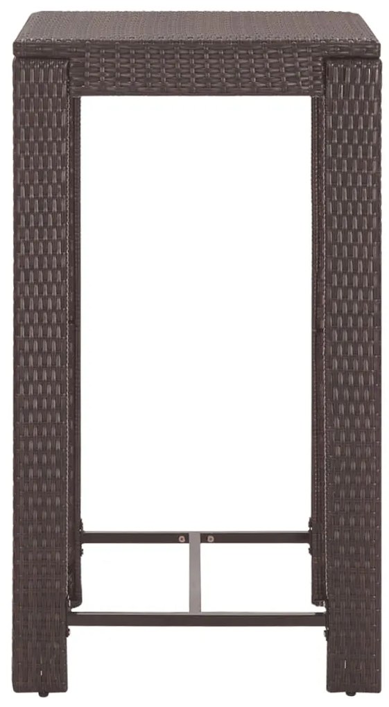 5 pcs conjunto de bar p/ jardim com almofadões vime PE castanho