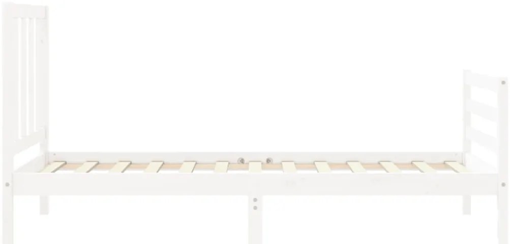 Cama sem colchão 100x200 cm madeira de pinho maciça branco