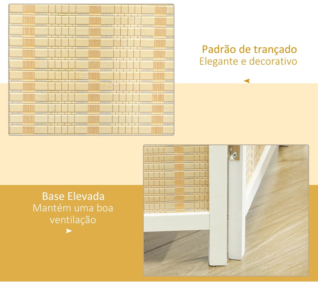 Biombo de 4 Painéis Dobrável 180x180 cm Separador de Ambientes Divisor