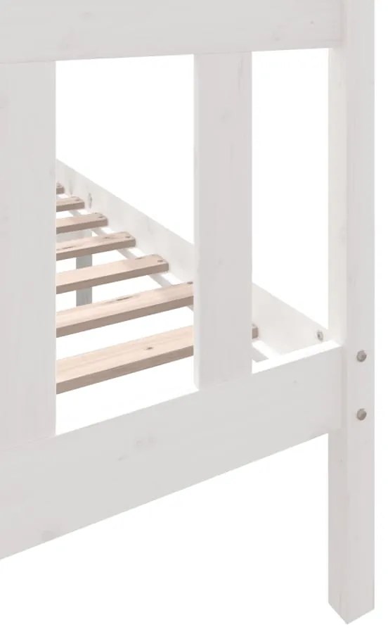 Estrutura de cama 140x200 cm madeira de pinho maciça branco