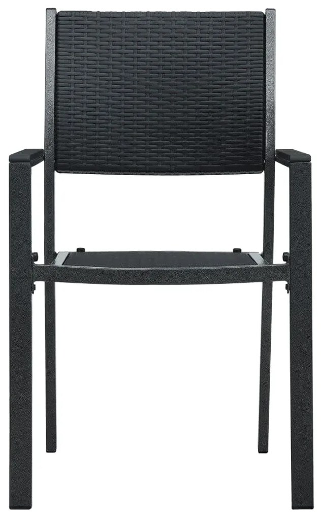 5 pcs Conjunto de jantar para jardim preto