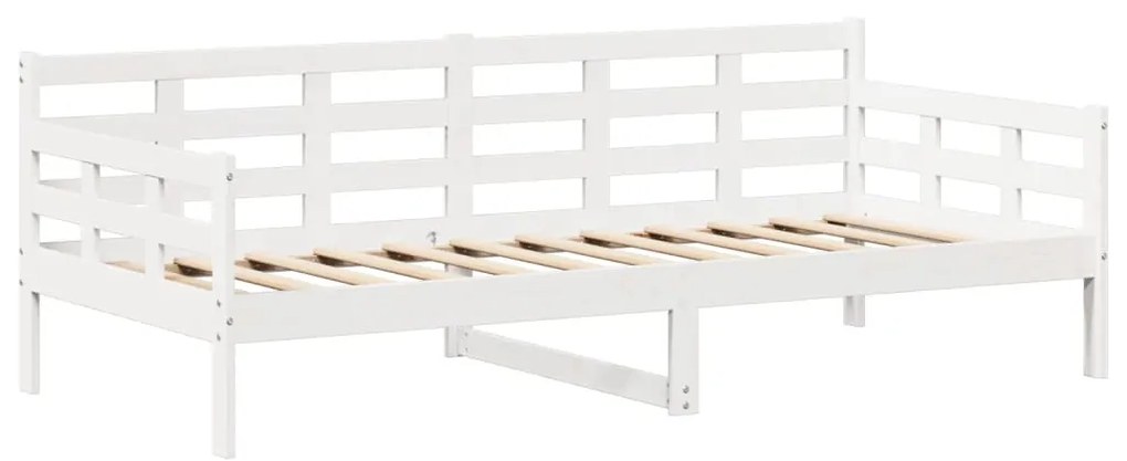 Sofá-cama c/ telhado 90x190 cm madeira de pinho maciça branco