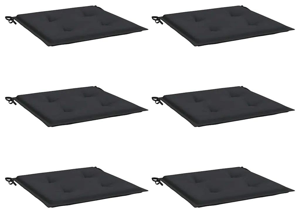 Almofadões p/ cadeiras jardim 6 pcs 40x40x4 cm oxford preto