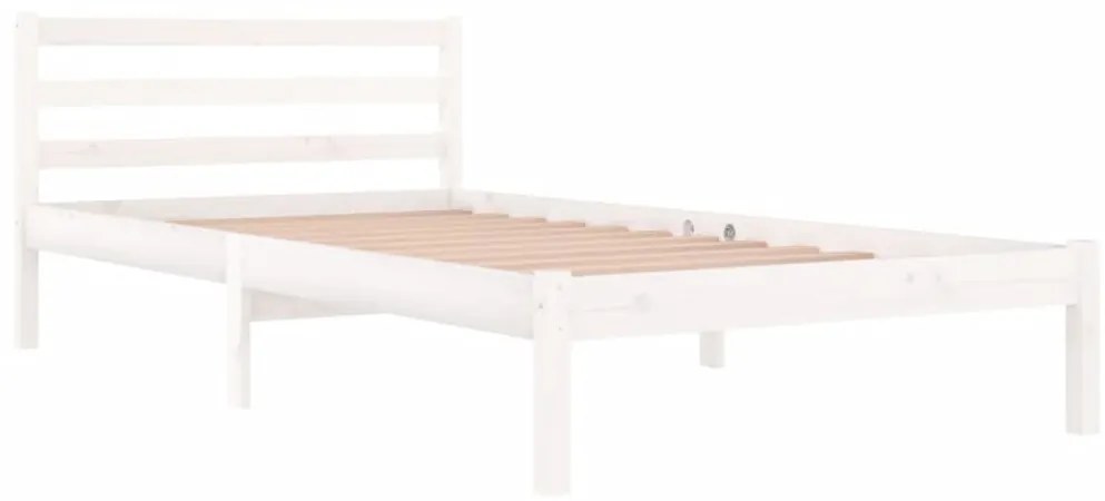 Estrutura de cama 100x200 cm pinho maciço branco