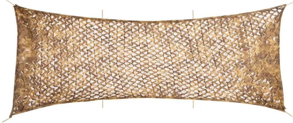 vidaXL Rede de camuflagem com saco de arrumação 623x203 cm areia