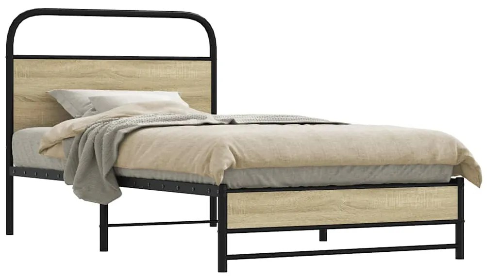 Estrutura cama s/ colchão derivados de madeira carvalho sonoma