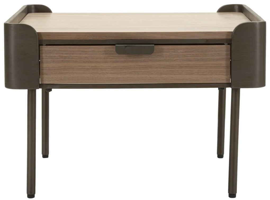 MESA DE CENTRO TORONTO 60X60X41 CM CINZENTO E CASTANHO