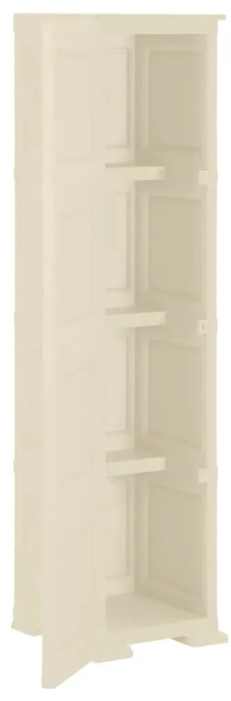 Armário de plástico 40x43x164 cm design de madeira branco nata