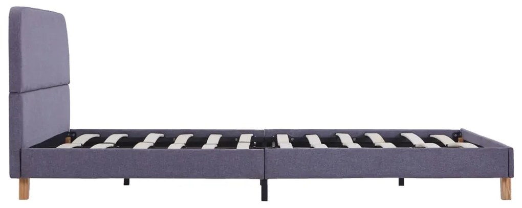 Estrutura de cama em tecido 140x200 cm cinzento-claro