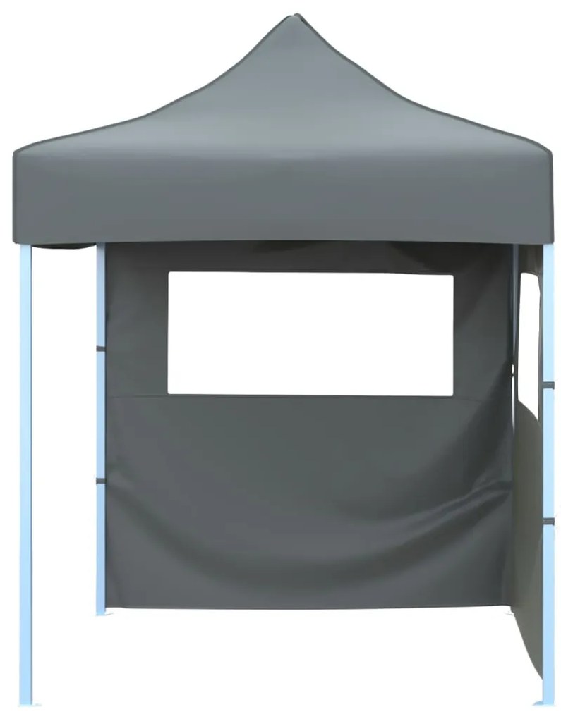 Tenda dobrável profissional festas 2 paredes 2x2m aço antracite