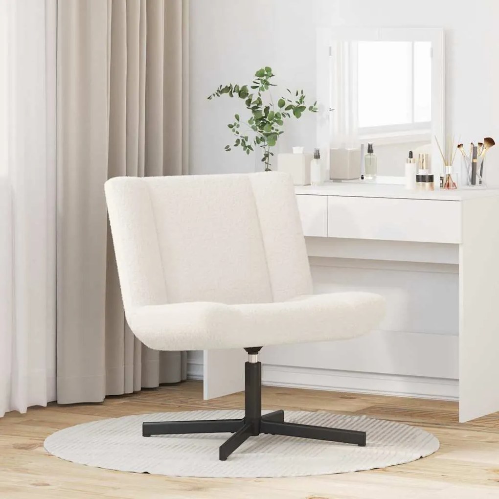 Cadeira de Acento Creme Tecido Médio Ergonómica