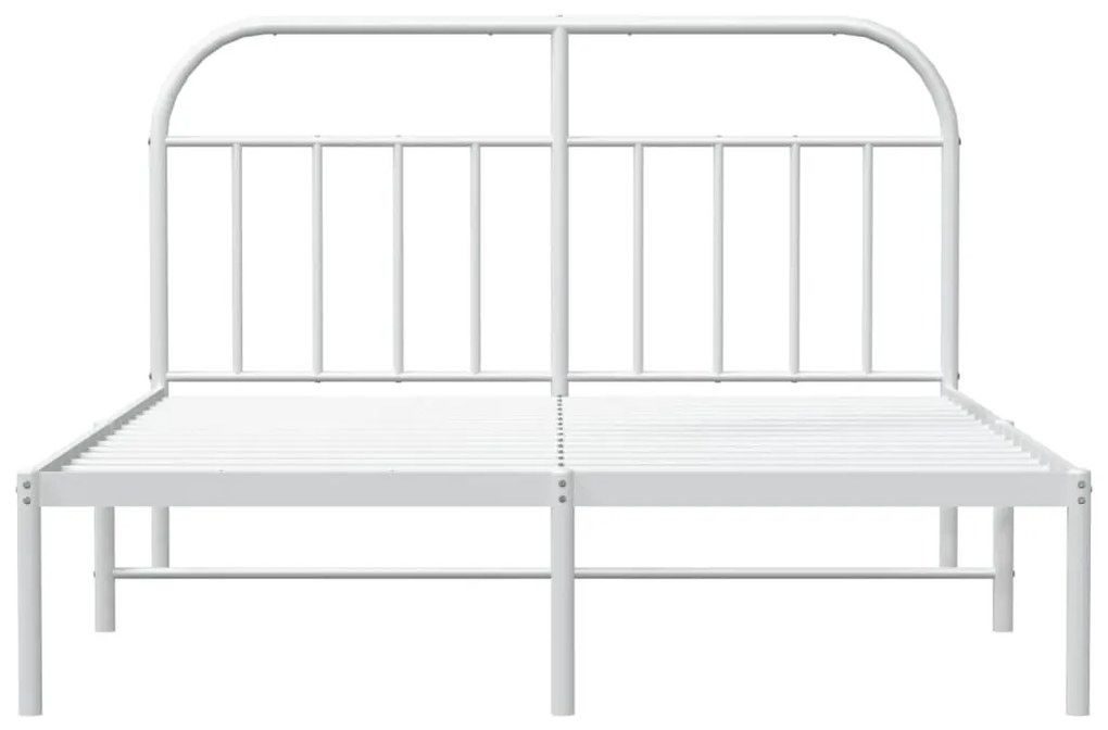 Estrutura de cama com cabeceira 180x200 cm metal branco