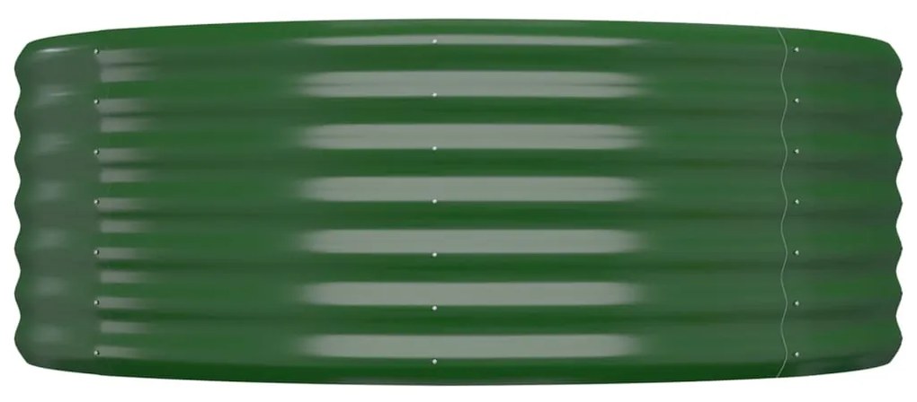 Canteiro elevado jardim 100x100x36 cm aço revestido a pó verde