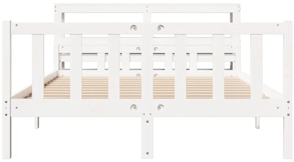 Cama sem colchão 150x200 cm madeira de pinho maciça branco