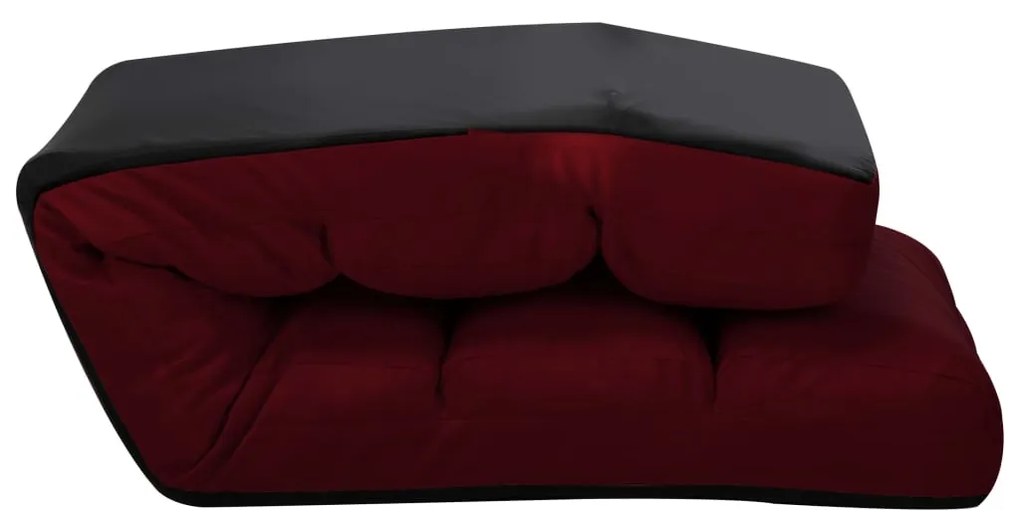 Colchão dobrável couro artificial vermelho tinto