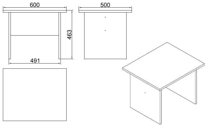 Mesa de Centro VO2 – Branco – 60x46,3x50 cm