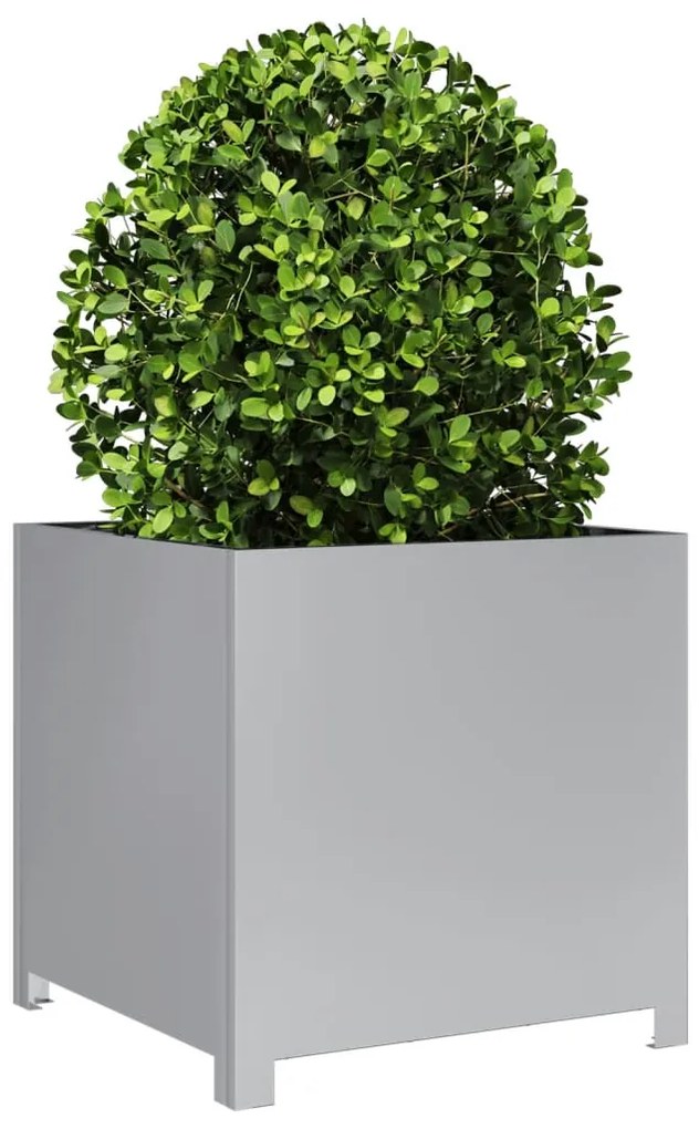 Vaso/floreira de jardim 50x50x50 cm aço galvanizado