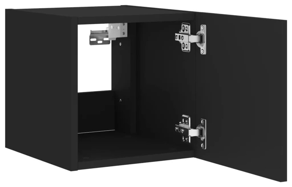 Móvel de parede para TV com luzes LED 30,5x35x30 cm preto