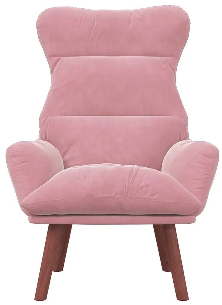 Cadeira Relaxante Veludo Rosa