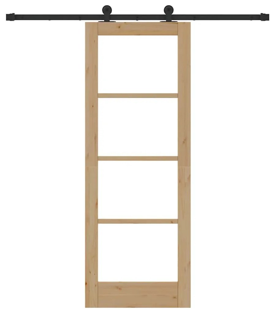 Porta Deslizante vidaXL com Conjunto de Hardware 'ORKDAL'Madeira Sólid