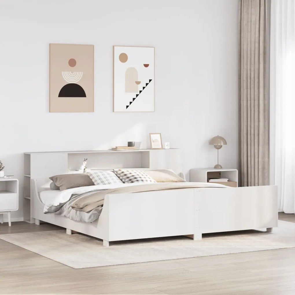 vidaXL Cama sem colchão 180x200 cm madeira de pinho maciça branco