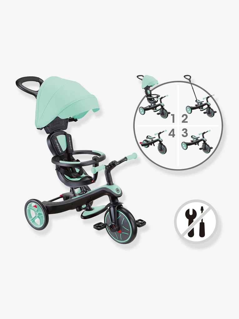 Triciclo evolutivo 4 em 1, da GLOBBER verde-menta