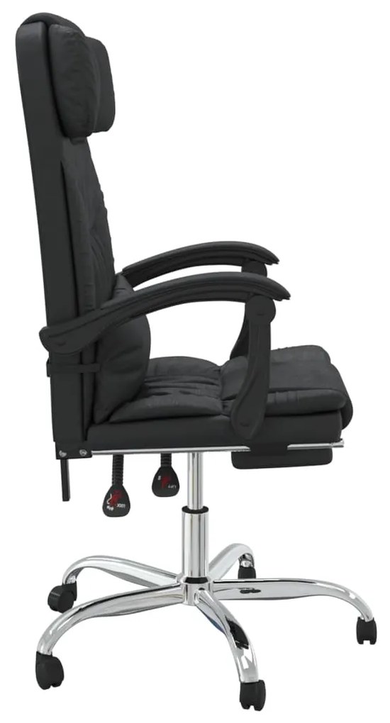 Cadeira escritório massagens reclinável couro artificial preto
