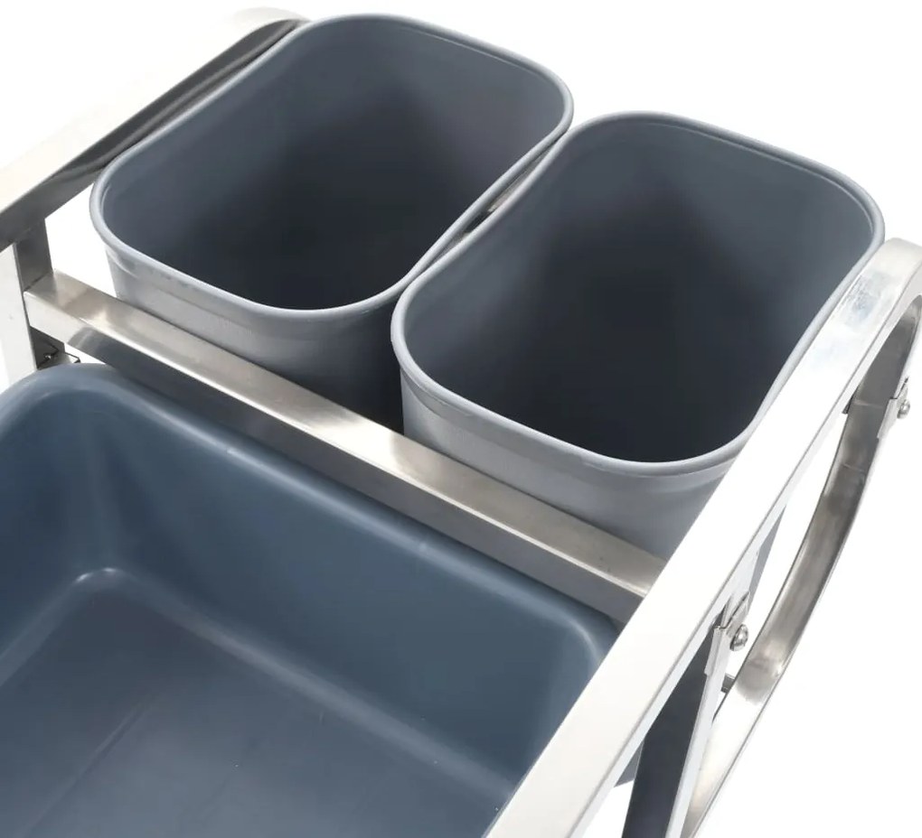 Carrinho de cozinha com recipientes de plástico 82x43,5x93 cm