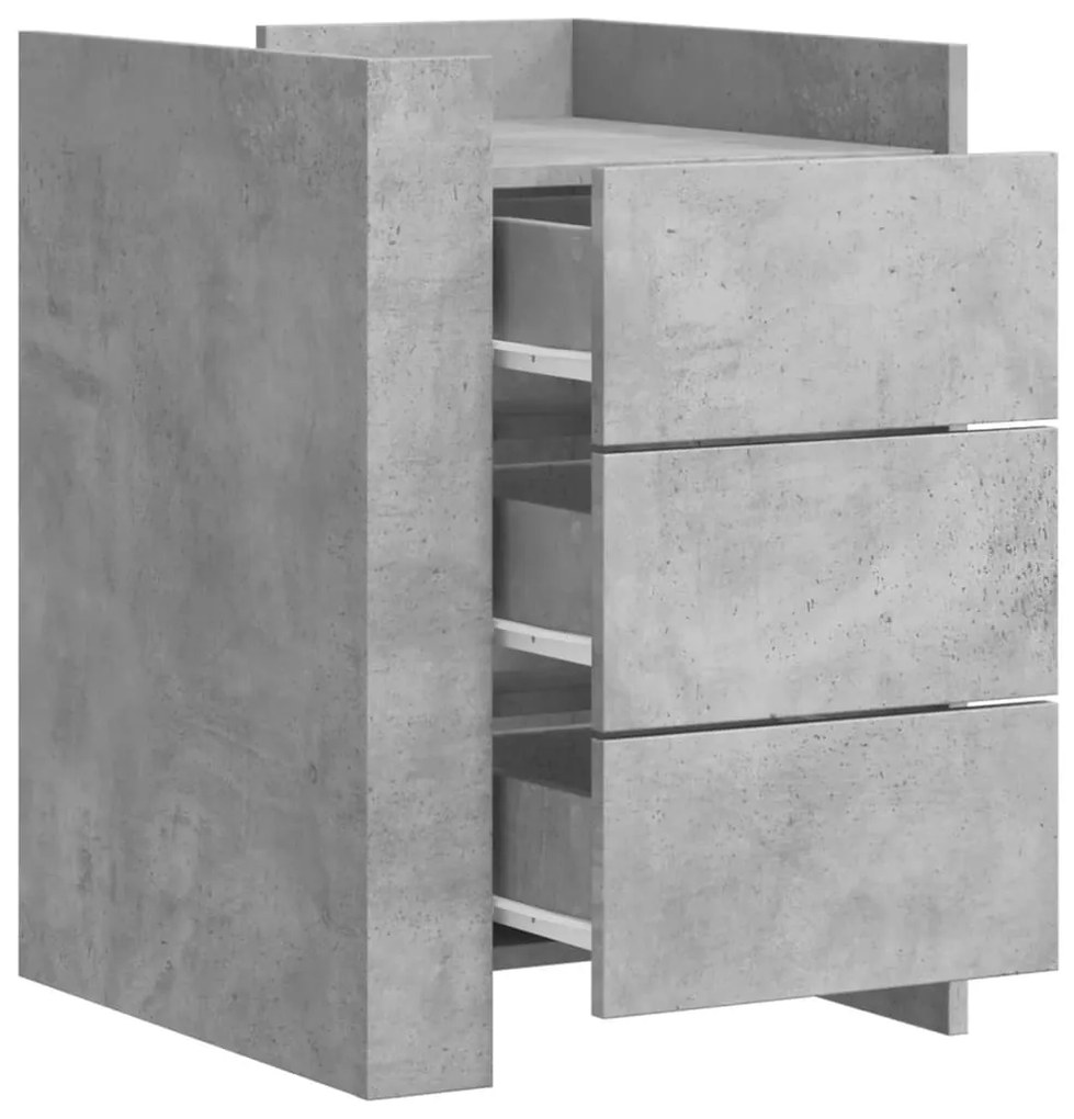 Mesa de cabeceira 45x50x65 cm derivados madeira cinza cimento