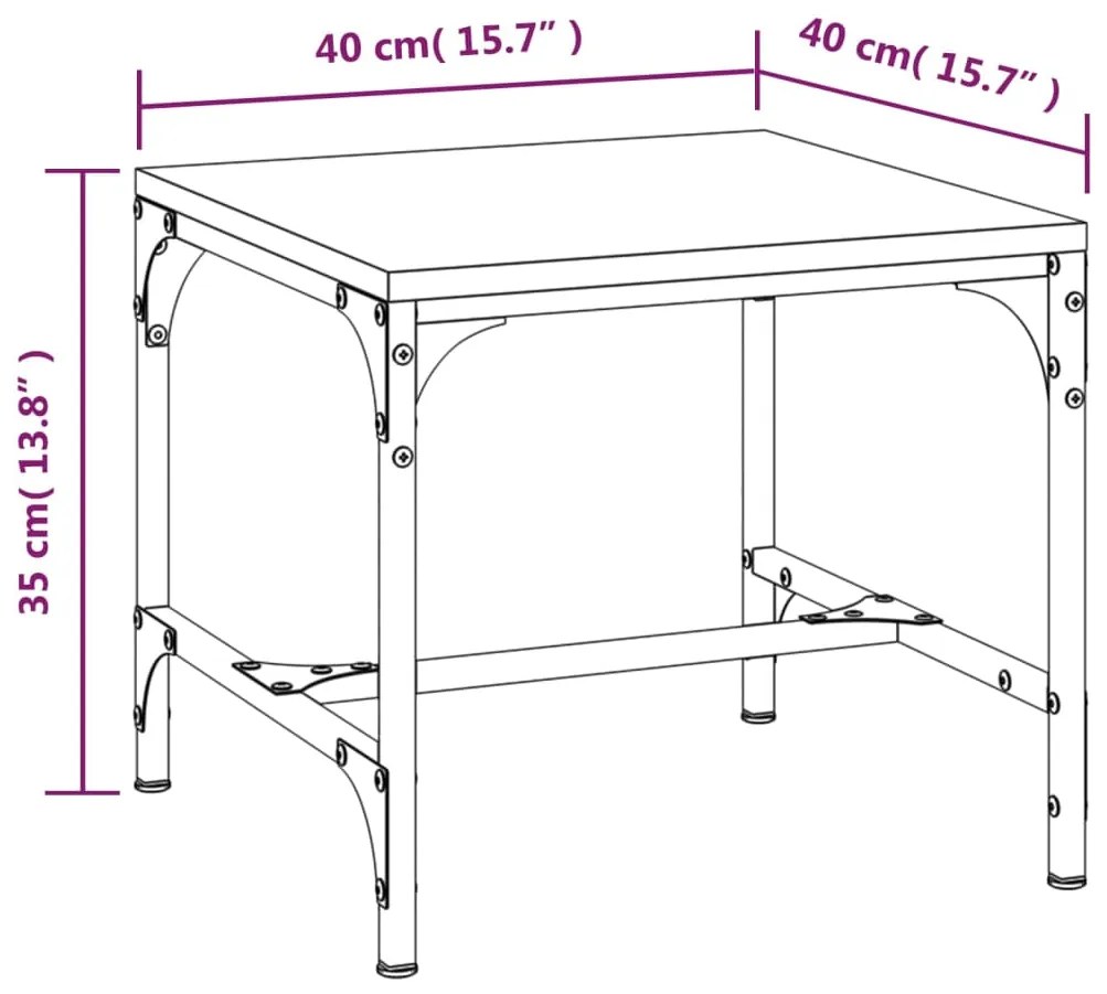 Mesa de apoio 40x40x35 cm derivados de madeira cinzento sonoma