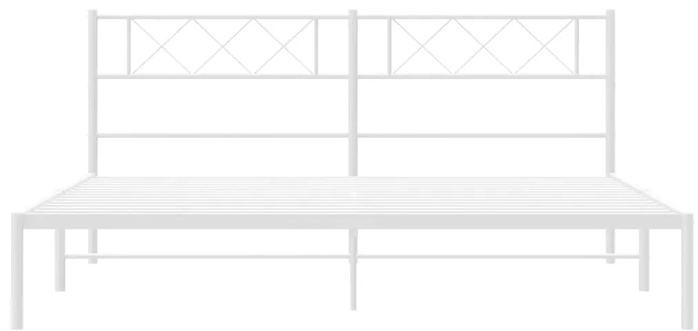 Estrutura de cama com cabeceira 180x200 cm metal branco